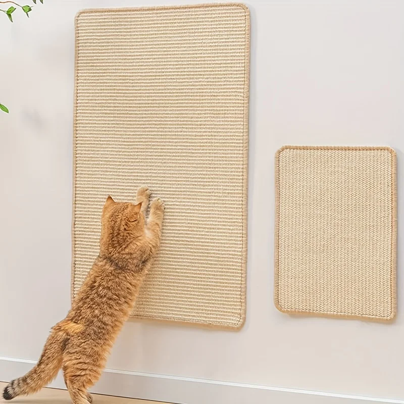 1pcs Sisal Cat Scratching Board Sticks to the Wall Does Not Drop Chips Scratches the Sofa Protection Vertical Claw Grinding Mat