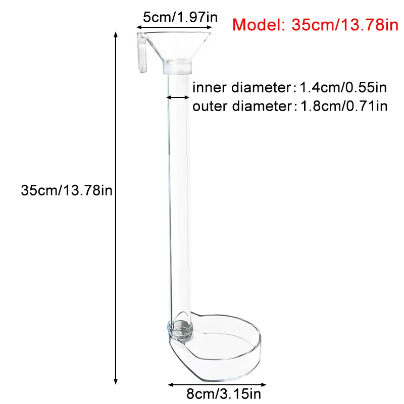 Acrylic Aquarium Fish Feeder Transparent Tube Multifunctional Large Capacity Fish Tank Food Dispenser For Aquarium Tank Shrimp