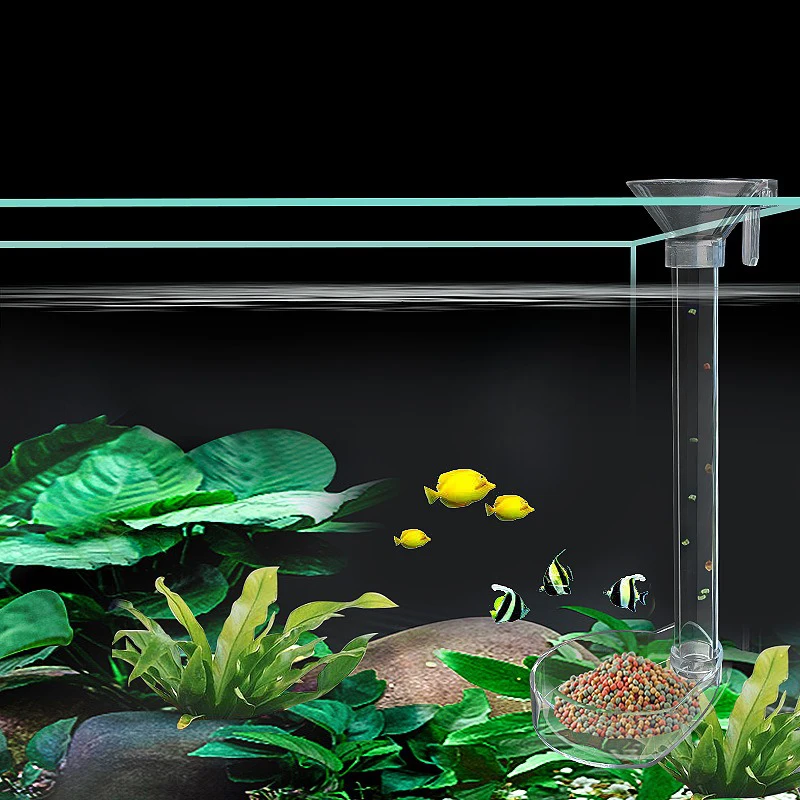 Acrylic Aquarium Fish Feeder Transparent Tube Multifunctional Large Capacity Fish Tank Food Dispenser For Aquarium Tank Shrimp