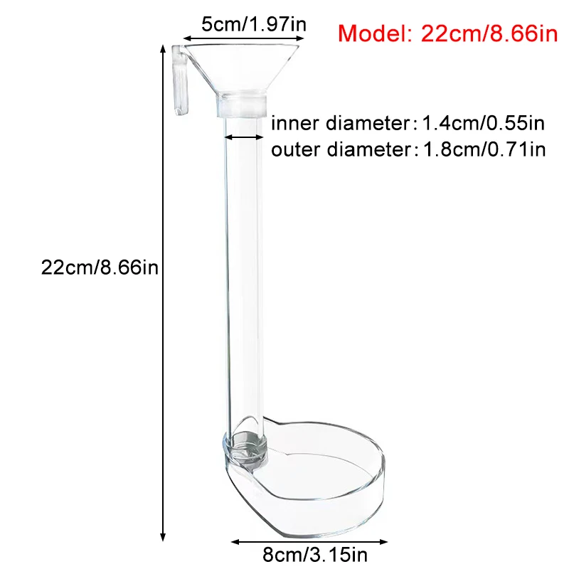 Acrylic Aquarium Fish Feeder Transparent Tube Multifunctional Large Capacity Fish Tank Food Dispenser For Aquarium Tank Shrimp