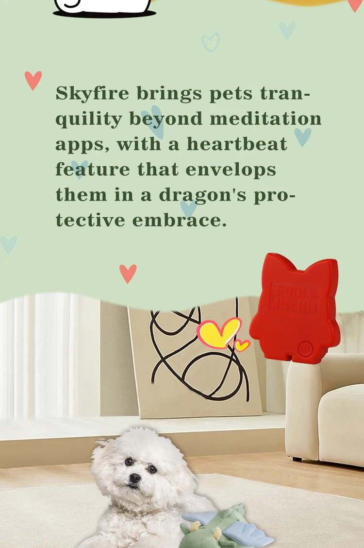 PETFULED Gem Flying Dragon Dog Heartbeat Toy, Puppy Separation Stress Toy, Puppy Behavioral Training Aid for Dog Sleep Aid Plush