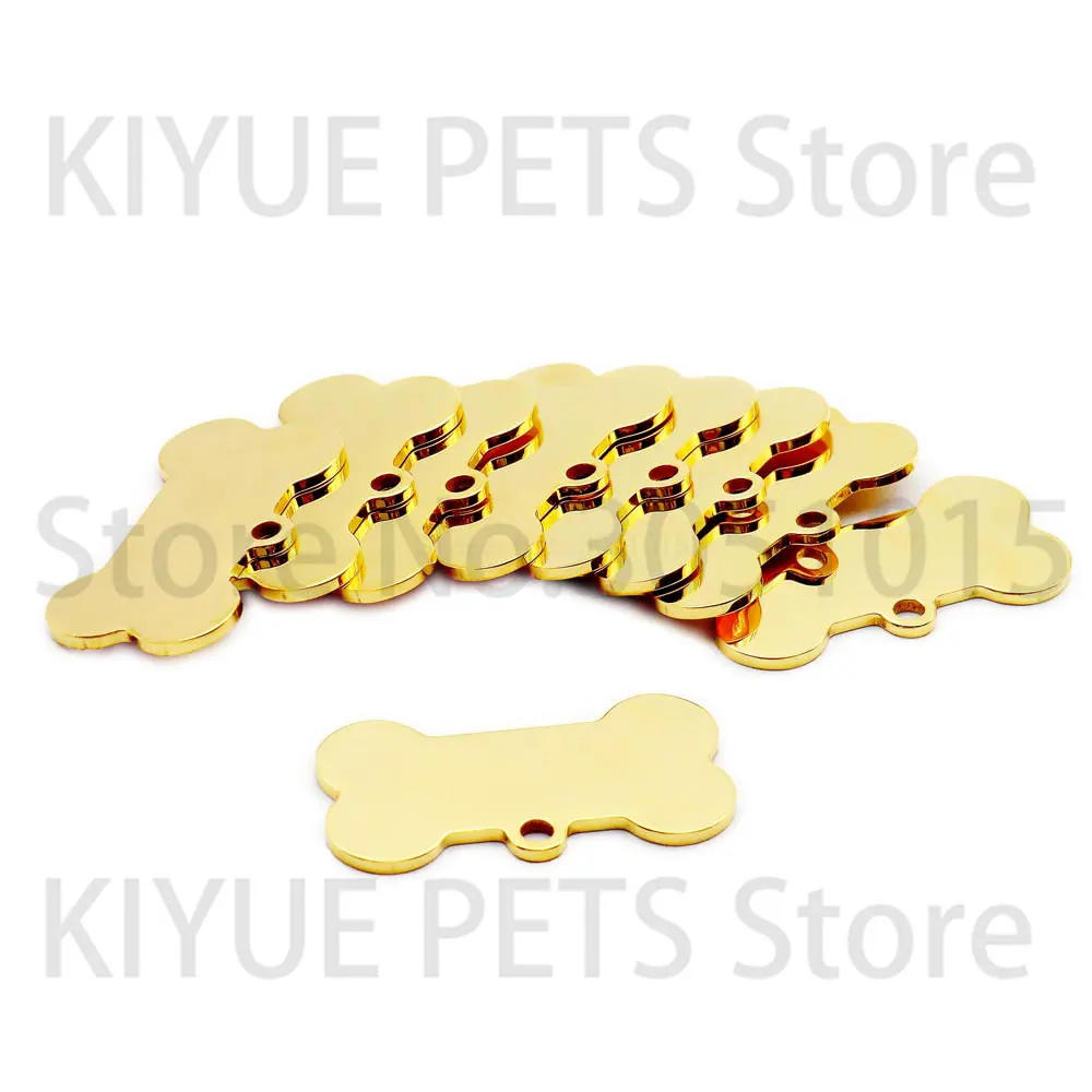 Wholesale 100pcs Bone Pet ID Tag Blank Engraved Stainless Steel Pet Supplies Cat Collar Accessory DIY Name Pendant Personalized