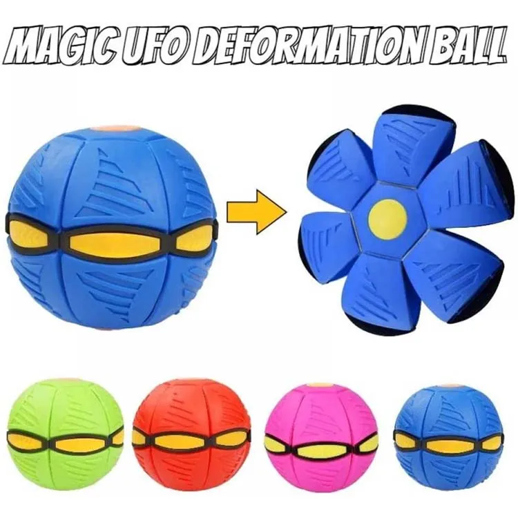 Dog Toys Flying UFO Morph Ball Outdoor Interactive Training Pet Toys Fun Throwing Bouncy Balls Decompression Dog Accessories