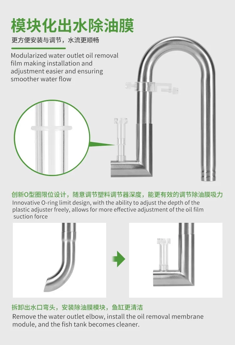ZRDR Fish Tank Inlet and Outlet Filter Stainless Steel Tube Extendable Component Anti Fish and Shrimp Aquarium Filter 12mm/16mm