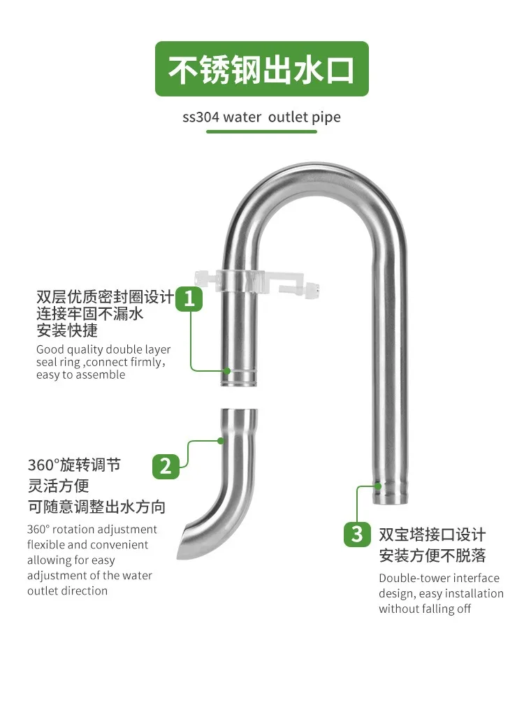 ZRDR Fish Tank Inlet and Outlet Filter Stainless Steel Tube Extendable Component Anti Fish and Shrimp Aquarium Filter 12mm/16mm