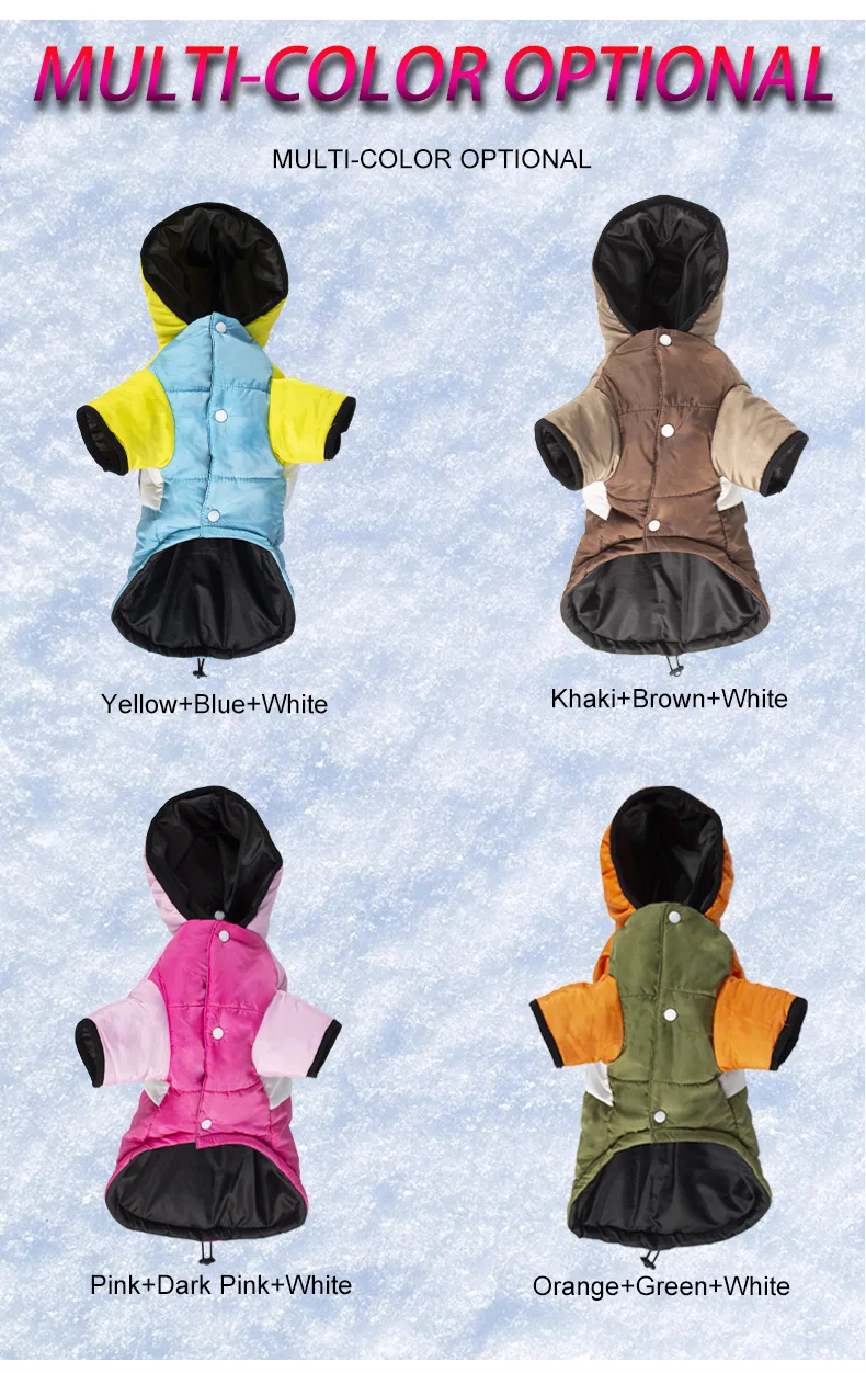 Waterproof Warm Winter Pet Jacket Cotton Puppy Costume French Bulldog Outfit Coat Chihuahua Clothing Vest For Small Dogs Suit