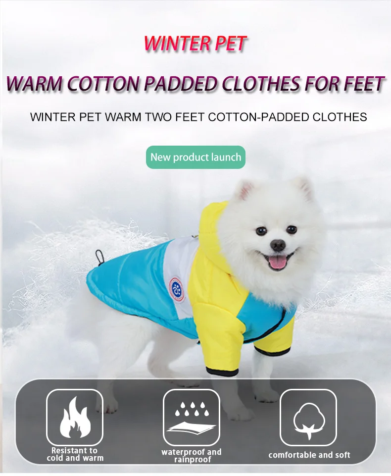 Waterproof Warm Winter Pet Jacket Cotton Puppy Costume French Bulldog Outfit Coat Chihuahua Clothing Vest For Small Dogs Suit