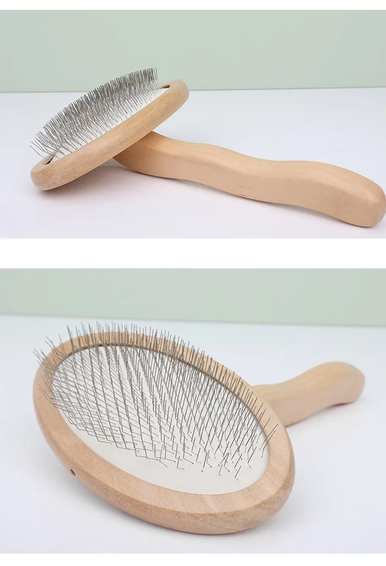 Dog Comb Wooden Handle Dog Brush Pet Grooming Comfortable Handle Combs for Cats Hair Knot Opening Dogs Hair Remover Pet Products