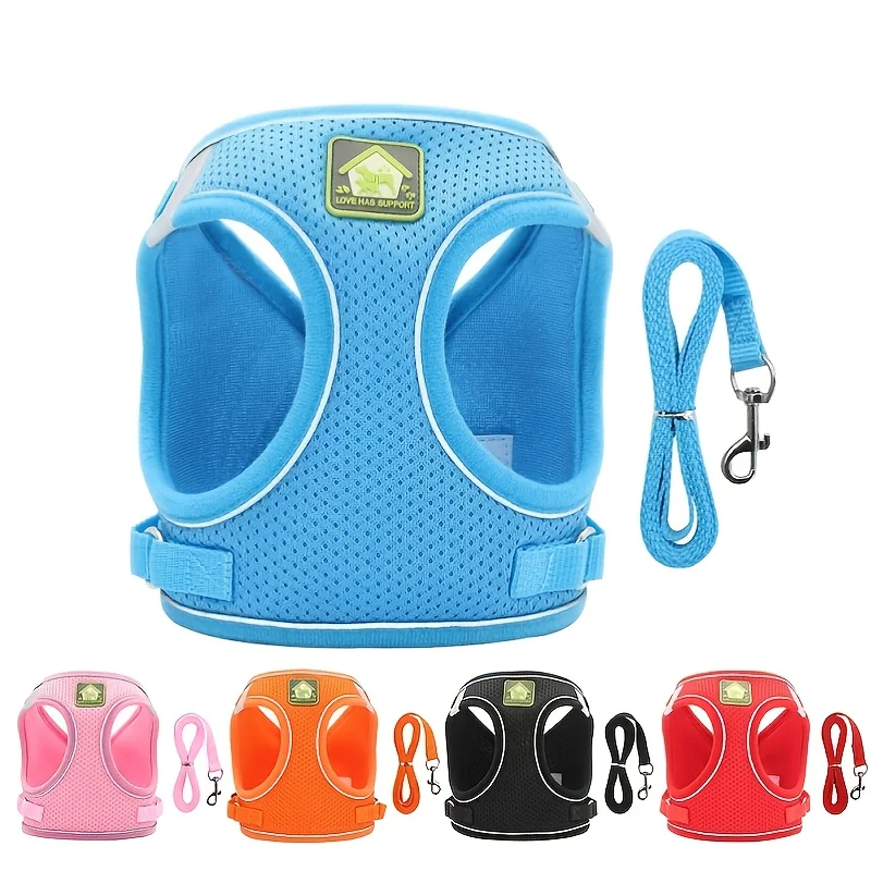 Comfortable Breathable Mesh Step in Reflective Vest Harness for Small Medium Dogs
