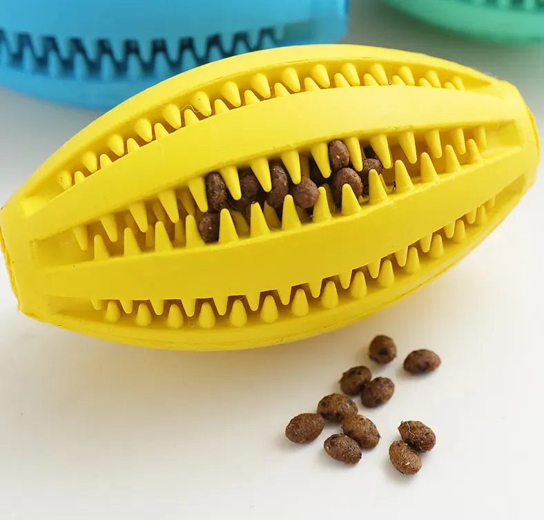 Pet Dog Chew Toys Teeth Cleaning Snack Ball Pet Dog Toy Ball Natural Rubber Super Tough Interactive Bouncy Pet Supplies