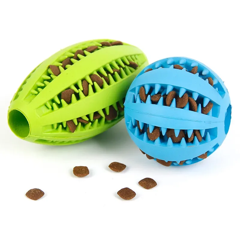 Pet Dog Chew Toys Teeth Cleaning Snack Ball Pet Dog Toy Ball Natural Rubber Super Tough Interactive Bouncy Pet Supplies