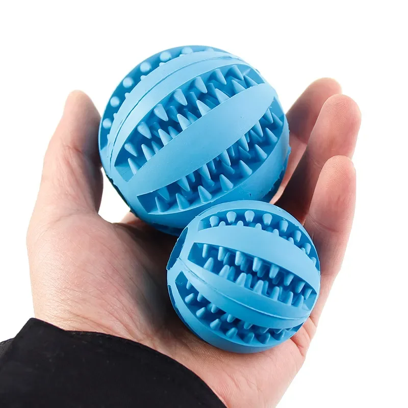 Pet Dog Chew Toys Teeth Cleaning Snack Ball Pet Dog Toy Ball Natural Rubber Super Tough Interactive Bouncy Pet Supplies