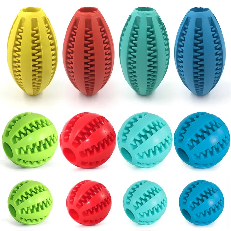 Pet Dog Chew Toys Teeth Cleaning Snack Ball Pet Dog Toy Ball Natural Rubber Super Tough Interactive Bouncy Pet Supplies