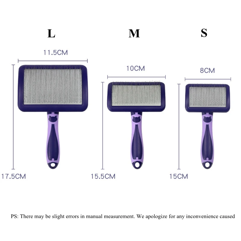 Dog Brush Stainless Steel Dogs Combs Massage Dog Grooming Brush Pet Hair Remover Cleaning Tools Soft Handle Cat Comb Cat Br Comb