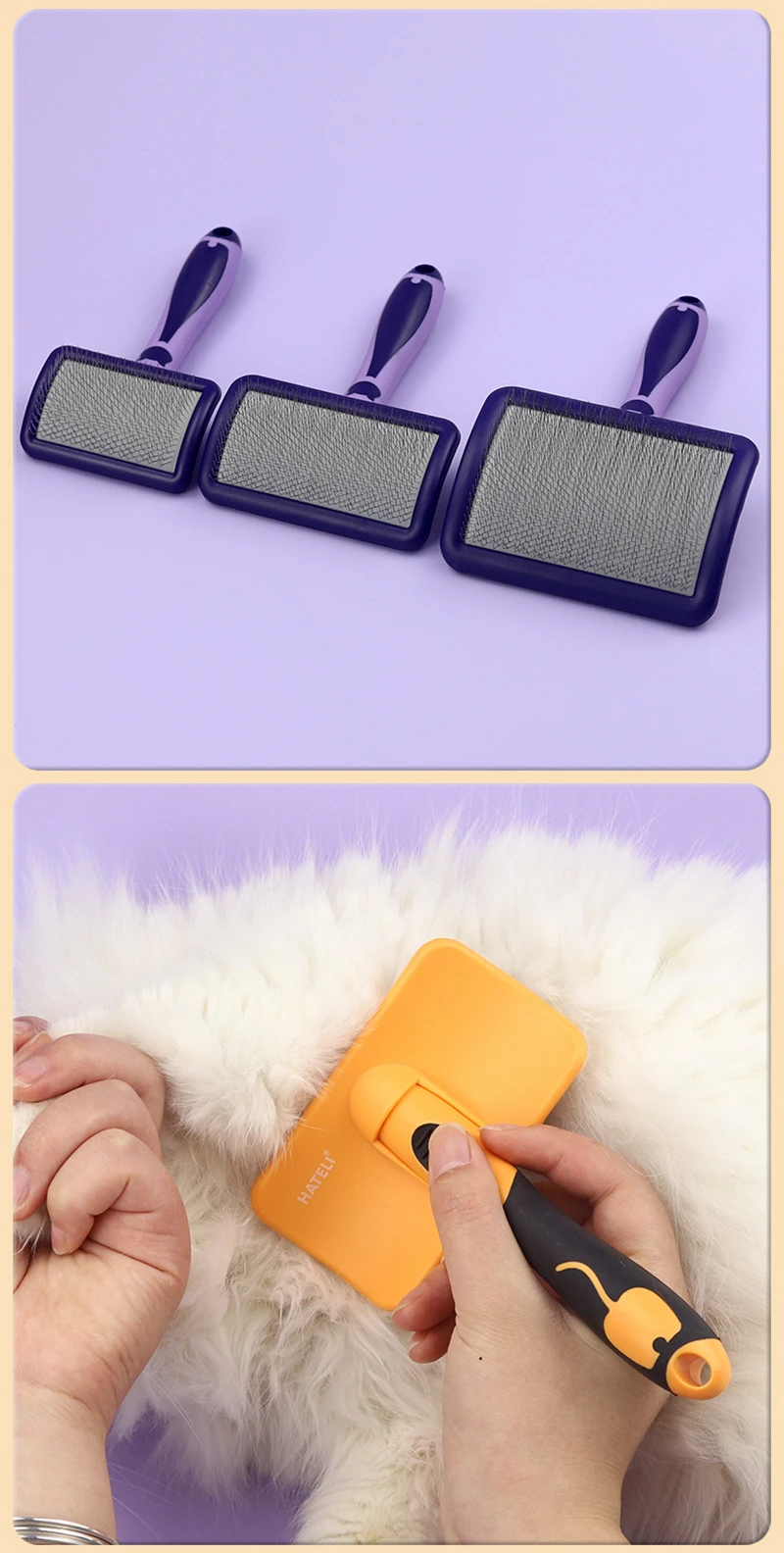 Dog Brush Stainless Steel Dogs Combs Massage Dog Grooming Brush Pet Hair Remover Cleaning Tools Soft Handle Cat Comb Cat Br Comb