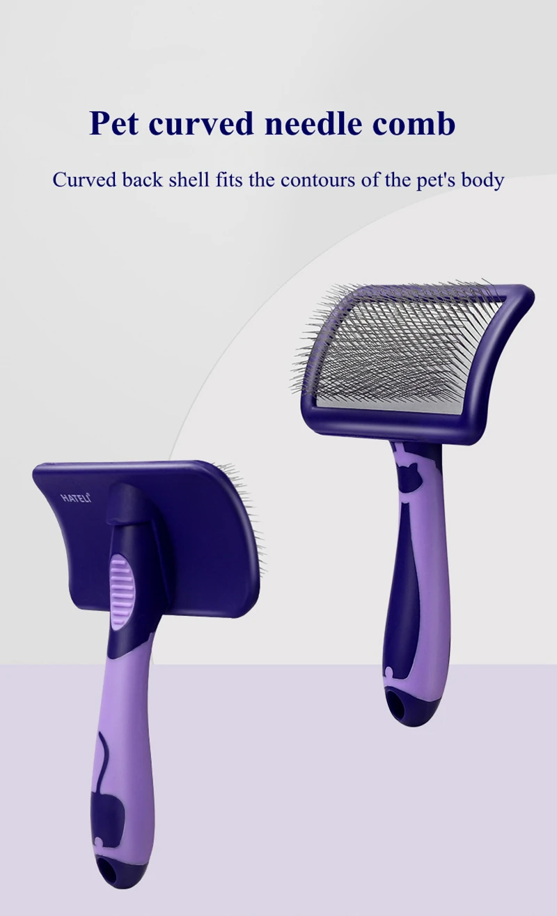 Dog Brush Stainless Steel Dogs Combs Massage Dog Grooming Brush Pet Hair Remover Cleaning Tools Soft Handle Cat Comb Cat Br Comb