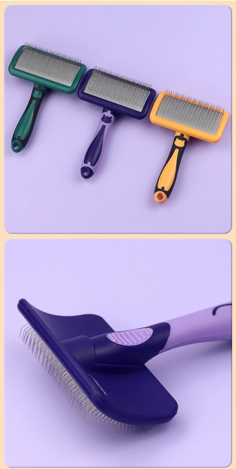 Dog Brush Stainless Steel Dogs Combs Massage Dog Grooming Brush Pet Hair Remover Cleaning Tools Soft Handle Cat Comb Cat Br Comb