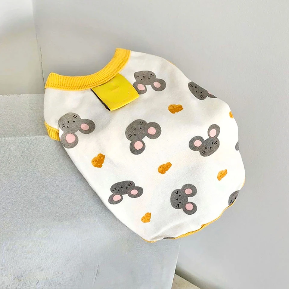 Pet Dog Clothes Puppy Summer Vest Thin Pomeranian Jumper Bear Print T-shirt Teddy Cartoon Clothing Dog Products XS-XL