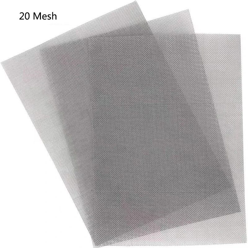Stainless steel filter screen 10/20 Mesh Woven Wire Screening Filter Sheet Aquarium Fish Tank Decoration Plants Moss Net 2/5Pcs
