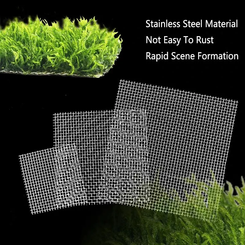 Stainless steel filter screen 10/20 Mesh Woven Wire Screening Filter Sheet Aquarium Fish Tank Decoration Plants Moss Net 2/5Pcs