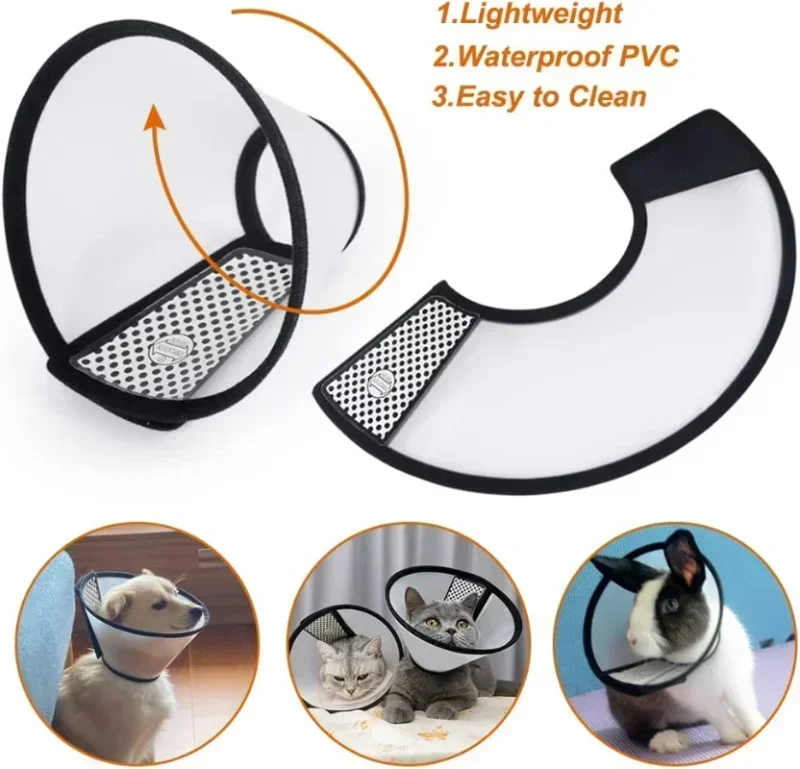 Pet Elizabeth Collar Puppy Anti Bite Grasping Collar for Small Large Dogs Recovery Cone Ring Cats Neck Wound Healing Accessories