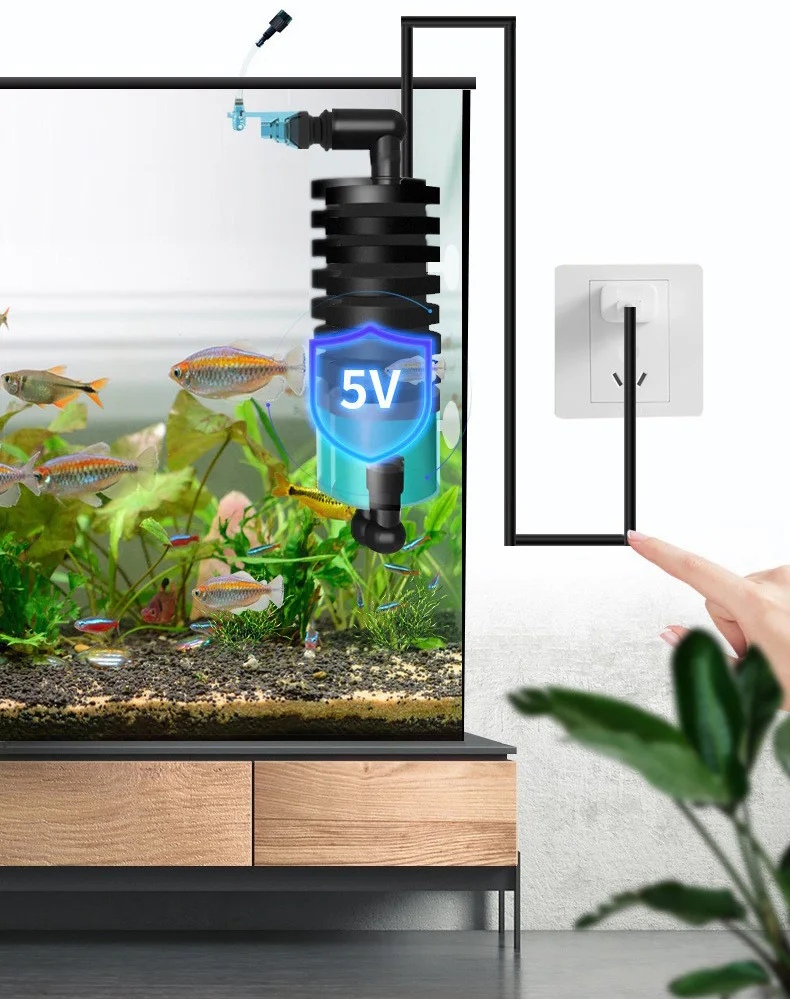 Qanvee Electric Water Sponge USB Purifier Biological Oxygen Fish Tank Filter Foam Aquarium Accessories Filtro Akvarium Canister