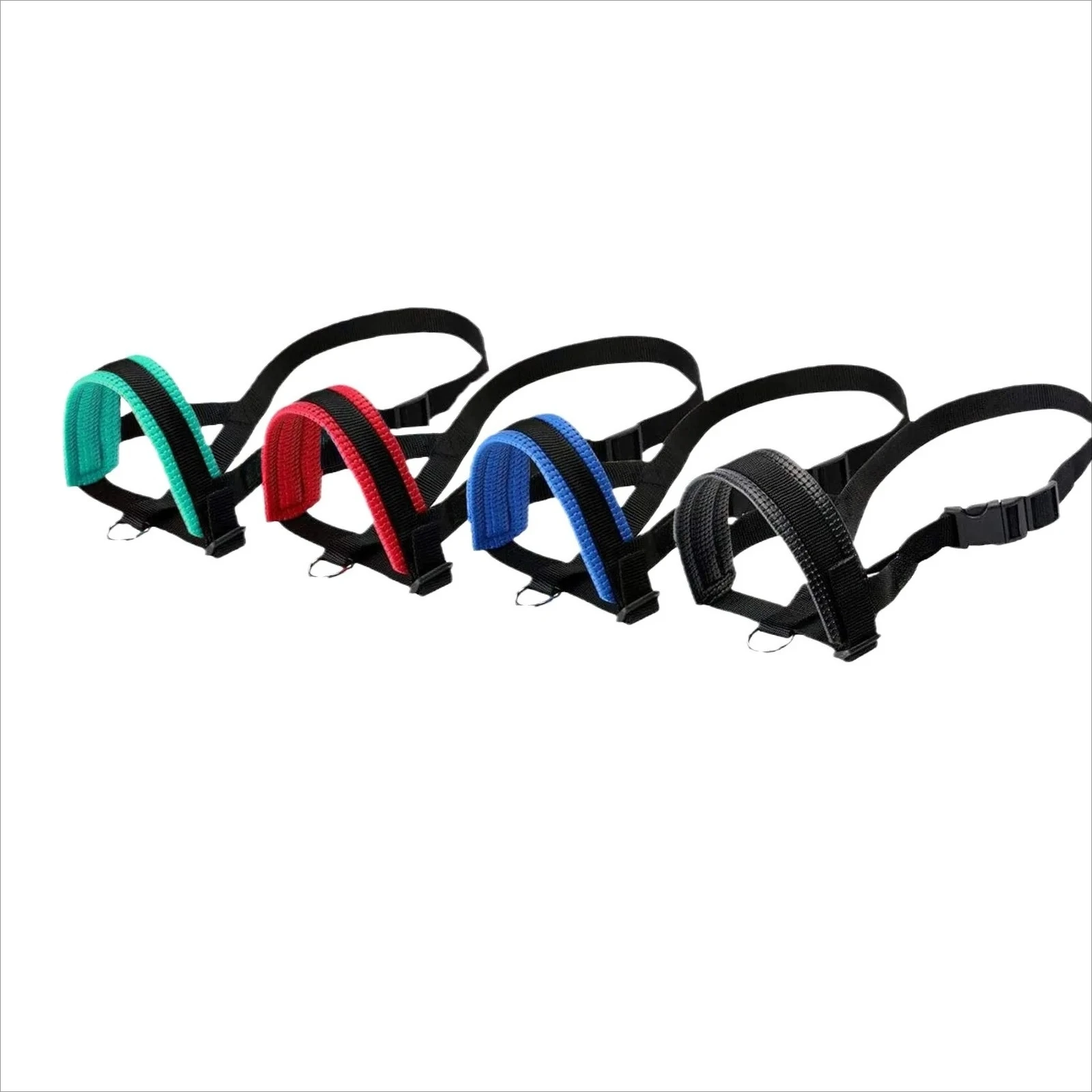 Dog Mouth Muzzle Anti Bark Dog Collar Breathable Dog Training Tool Nylon Muzzle Set With Stripes Summer Pet Leashes