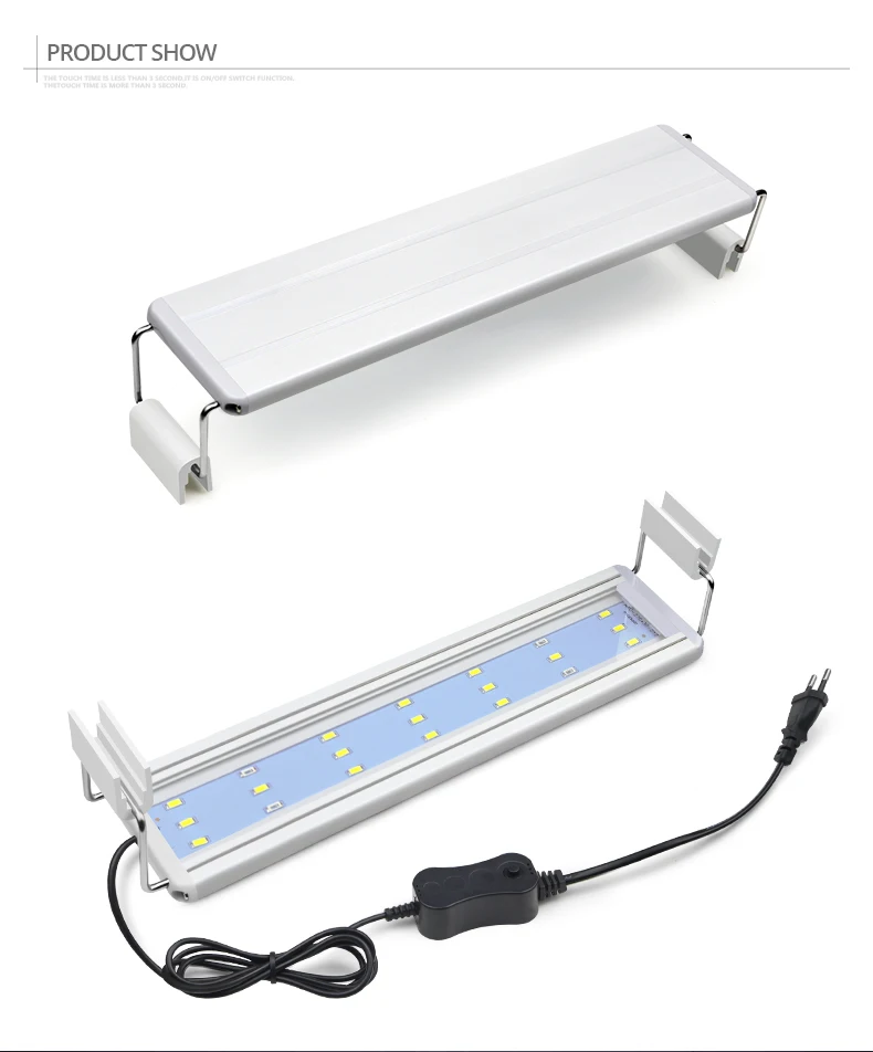220V Strip Aquarium Light LED Waterproof Fish Tank Clip Light Underwater Decor Lighting Submersible Lamp Plant Grow Lamp 18-48cm