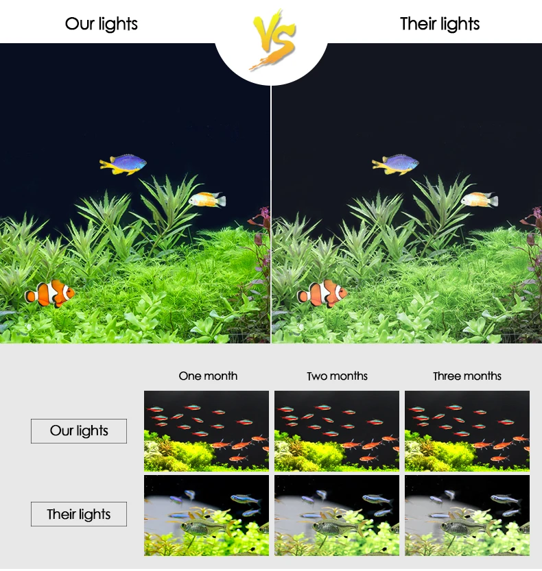 220V Strip Aquarium Light LED Waterproof Fish Tank Clip Light Underwater Decor Lighting Submersible Lamp Plant Grow Lamp 18-48cm
