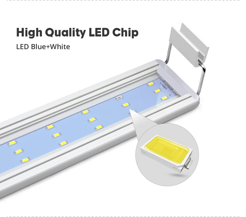 220V Strip Aquarium Light LED Waterproof Fish Tank Clip Light Underwater Decor Lighting Submersible Lamp Plant Grow Lamp 18-48cm