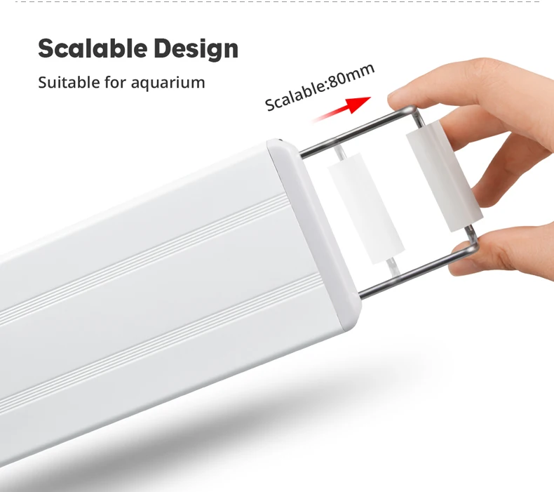 220V Strip Aquarium Light LED Waterproof Fish Tank Clip Light Underwater Decor Lighting Submersible Lamp Plant Grow Lamp 18-48cm