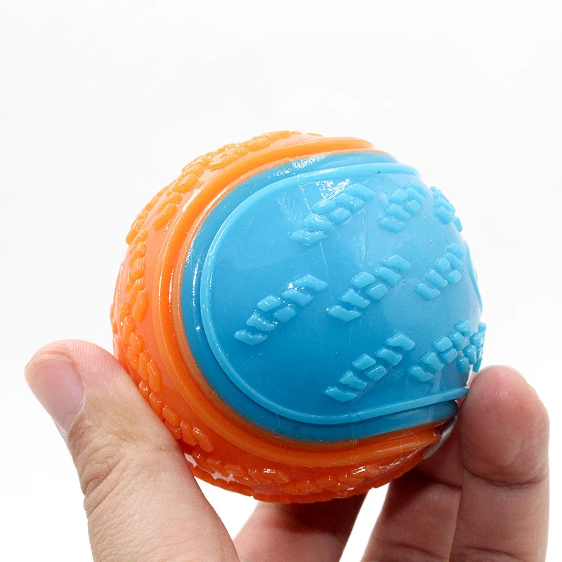Dog Interactive Ball Soft TPR Toy for Dog Interactive Training Dog Ball Pet Teeth Cleaning Bite Resistance Ball Toy Random Color