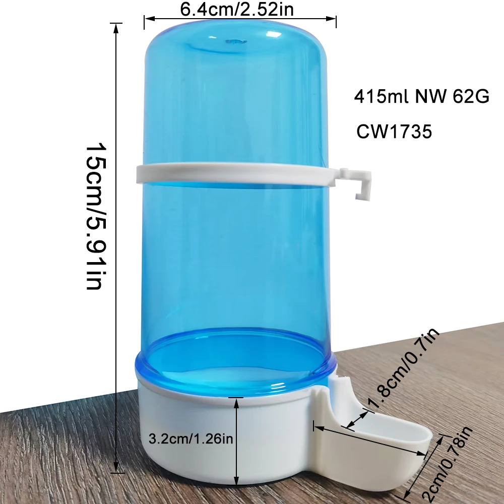 415ml Bird Drinking Fountain Automatic Feeder Hamster Hedgehog Parrot Automatic Utensils Food Basin Pet Feeding Supplies