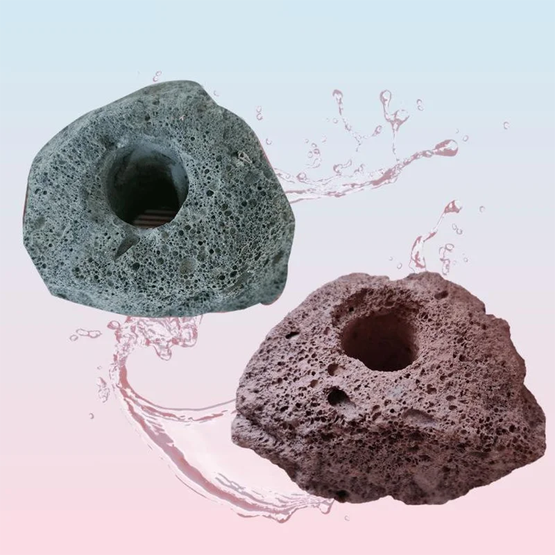 Volcanic Aquarium Decoration Fish Tank Plant Fixing Pot Polka Water Plants Potted Planting Cup Aquarium Accessories Filter Black
