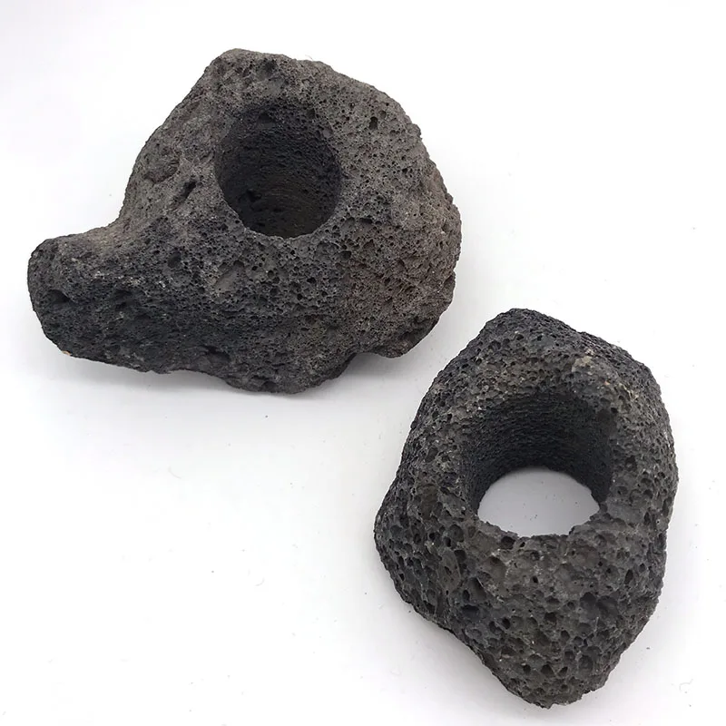 Volcanic Aquarium Decoration Fish Tank Plant Fixing Pot Polka Water Plants Potted Planting Cup Aquarium Accessories Filter Black
