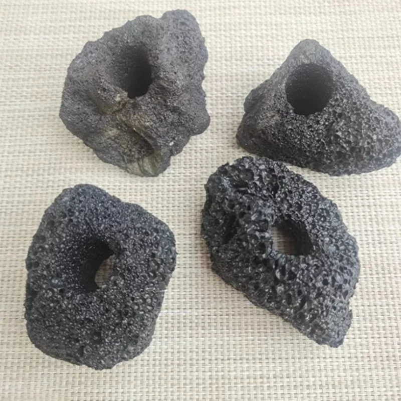 Volcanic Aquarium Decoration Fish Tank Plant Fixing Pot Polka Water Plants Potted Planting Cup Aquarium Accessories Filter Black