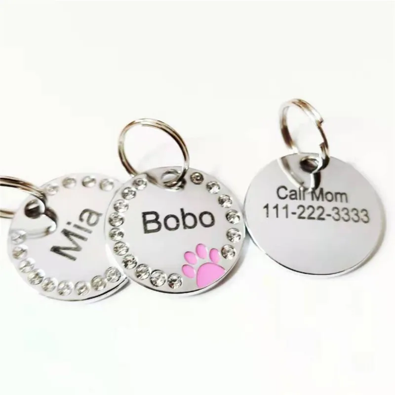 Dog Tag Personalized Pet Puppy Cat ID Tag Engraved Custom Dog Collar Accessories Customized Address Name Tag for Dogs Cats