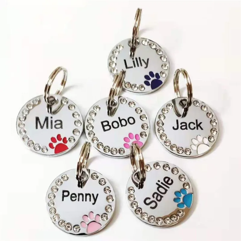 Dog Tag Personalized Pet Puppy Cat ID Tag Engraved Custom Dog Collar Accessories Customized Address Name Tag for Dogs Cats