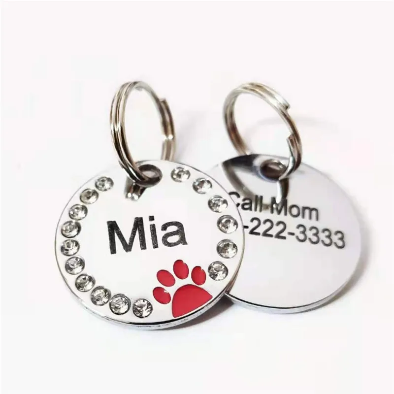 Dog Tag Personalized Pet Puppy Cat ID Tag Engraved Custom Dog Collar Accessories Customized Address Name Tag for Dogs Cats