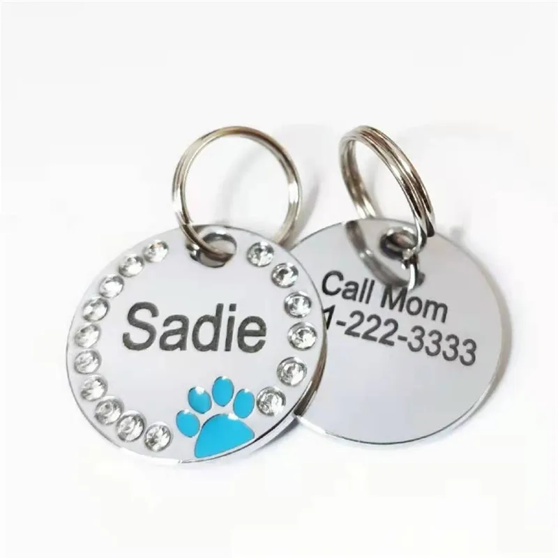 Dog Tag Personalized Pet Puppy Cat ID Tag Engraved Custom Dog Collar Accessories Customized Address Name Tag for Dogs Cats