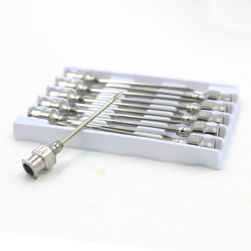 10pcs Stainless Steel Veterinary Syringe Needles Injection Vaccination Vet Tools Pigs Cow Sheep Bird Bovine Farm Animal Supplies