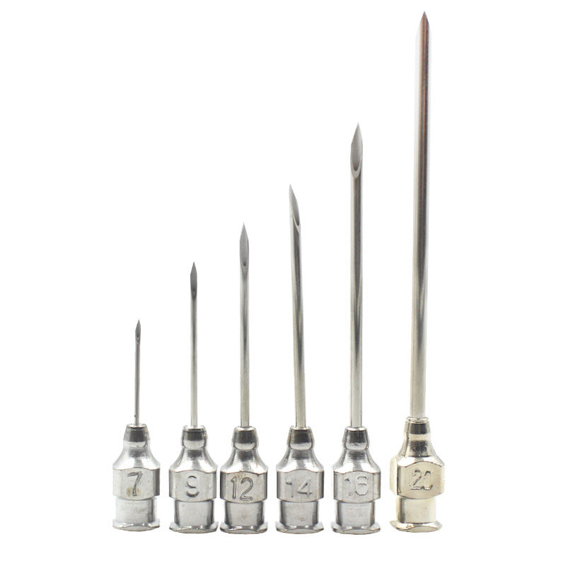 10pcs Stainless Steel Veterinary Syringe Needles Injection Vaccination Vet Tools Pigs Cow Sheep Bird Bovine Farm Animal Supplies