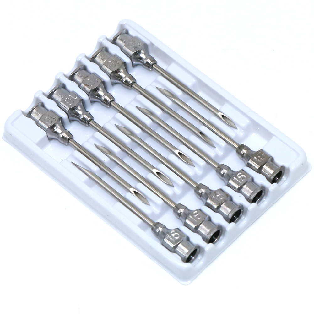 10pcs Stainless Steel Veterinary Syringe Needles Injection Vaccination Vet Tools Pigs Cow Sheep Bird Bovine Farm Animal Supplies