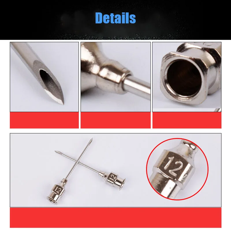 10pcs Stainless Steel Veterinary Syringe Needles Injection Vaccination Vet Tools Pigs Cow Sheep Bird Bovine Farm Animal Supplies