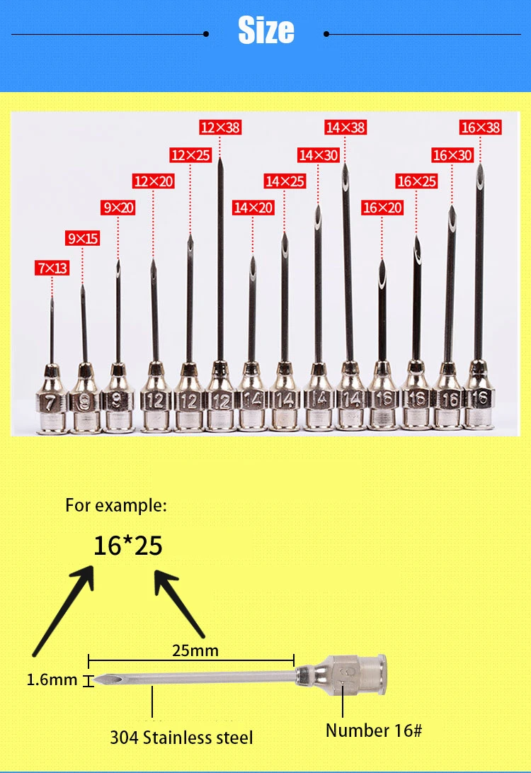 10pcs Stainless Steel Veterinary Syringe Needles Injection Vaccination Vet Tools Pigs Cow Sheep Bird Bovine Farm Animal Supplies