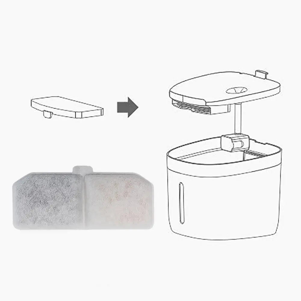 Cat Water Fountain Filter 10 Pack Fountain Filter Replacement Activated Carbon Pet Rectangular Water Circulation Filter Element