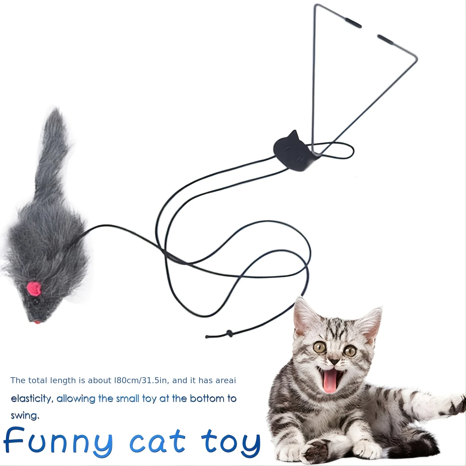 Interactive Door Hanging Cat Toy with Black Mouse Teaser - Entertain and Exercise Your Cat Toy for Indoor Cats Play Supplies
