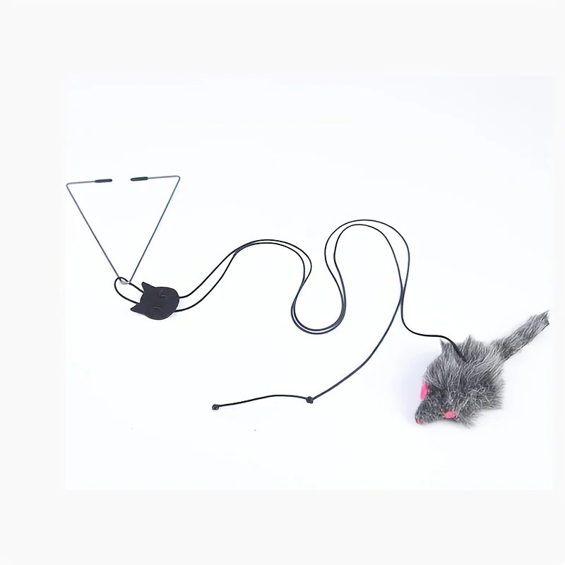 Interactive Door Hanging Cat Toy with Black Mouse Teaser - Entertain and Exercise Your Cat Toy for Indoor Cats Play Supplies