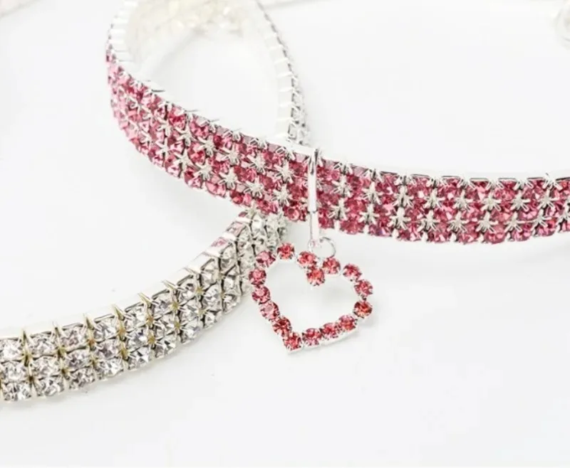 Pet Necklace Love Water Drop Water Diamond Cat Collar Dog Neck Jewelry Exquisite Cute Cat Gem Alloy Puppy Kitten Pet Supplies