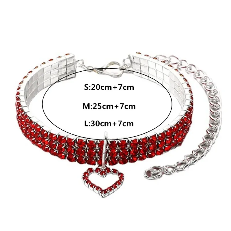 Pet Necklace Love Water Drop Water Diamond Cat Collar Dog Neck Jewelry Exquisite Cute Cat Gem Alloy Puppy Kitten Pet Supplies